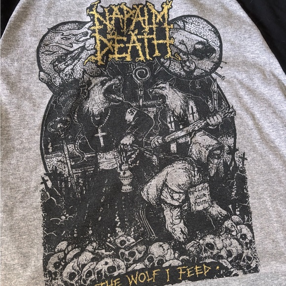 Napalm Death Gray and Black Tee - Picture 2 of 3